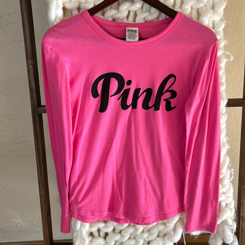 long sleeve victoria’s secret shirt with small blue stain by tag 🏷
